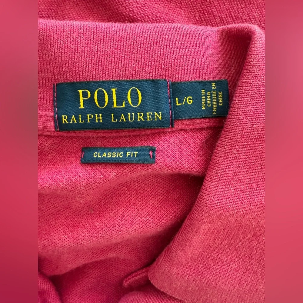 Polo Ralph Lauren Classic Fit Pink Polo Shirt Men's Large Y2K Preppy Aesthetic